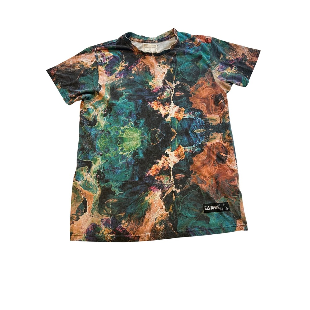 Eleven Paris Life Is A Joke Mens Maus 81 Abstract Marble Print T-Shirt Large
